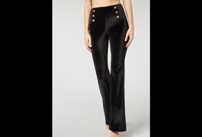 Leggings Flare Sailor in Velluto